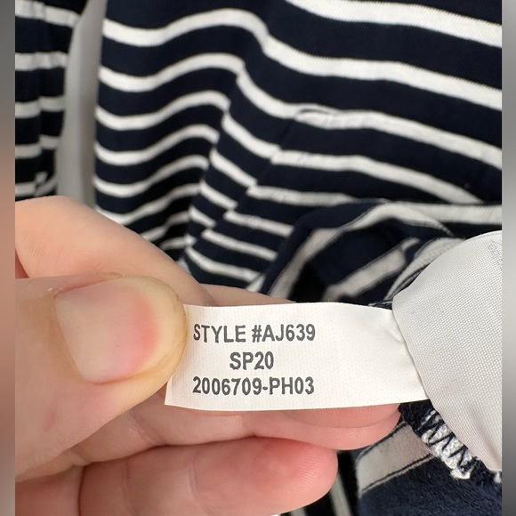 J. Crew Funnelneck Pullover in Striped Mariner Cloth Navy and White - Picture 8 of 9